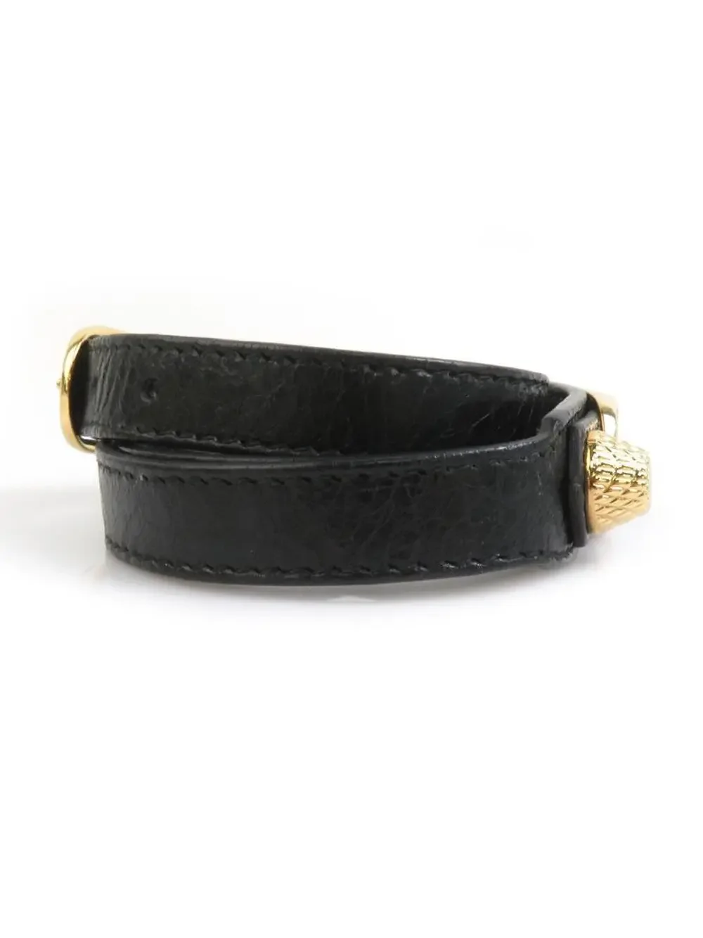 Auth Balenciaga Bracelet Black/Gold #302828B14B